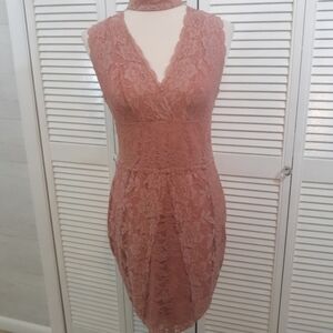Guess Lace Mini Dress in Blush